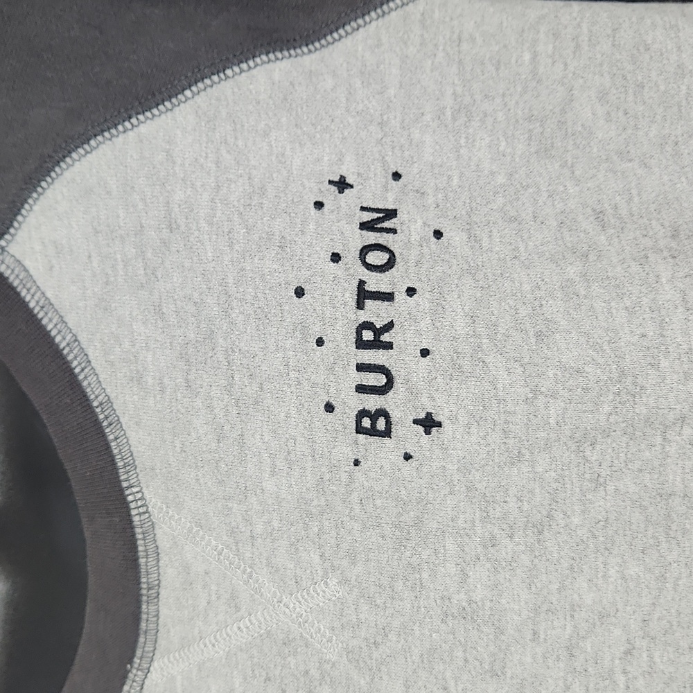 Burton Keeler Crew Gray Raglan Sweatshirt Stand Up Stand Out - Large - Picture 4 of 8